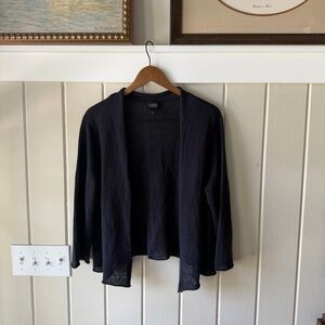 Eileen Fisher Navy Open Front Lightweight Cardigan, Size XL, Like New